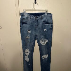 Young & Reckless Ripped Blue Jeans for Men’s